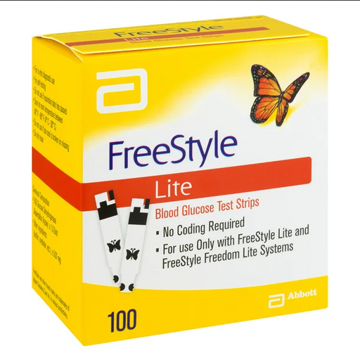 Freestyle Lite Blood Glucose Test Monitoring Strips 100 Count